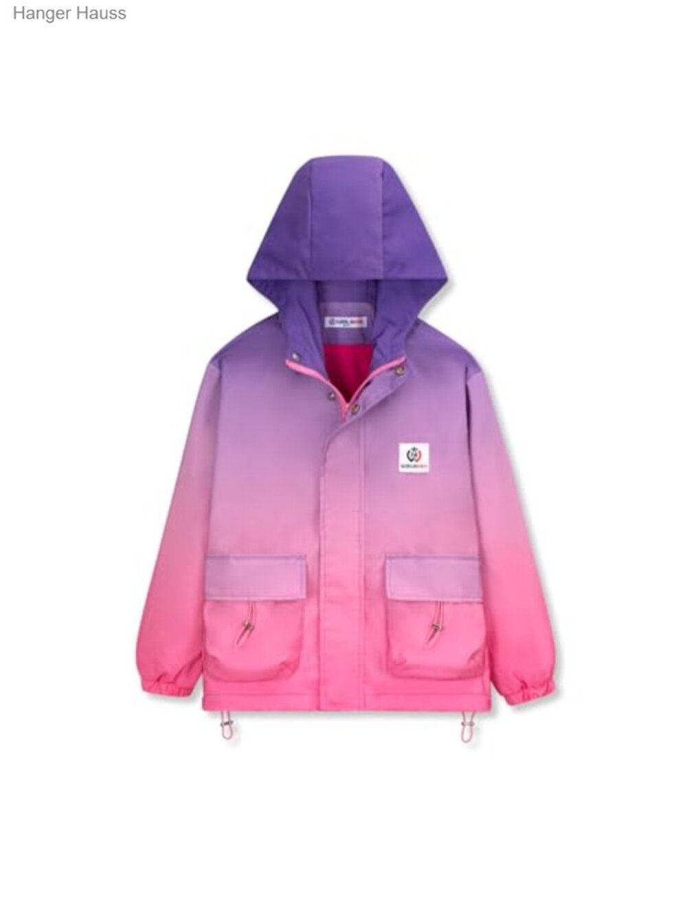 Girls Water-Resistant Fleece-Lined Zip-Up Hooded Jacket with Pockets